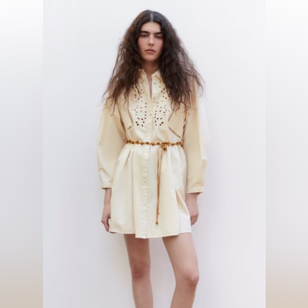 Zara belted shirt dress size M